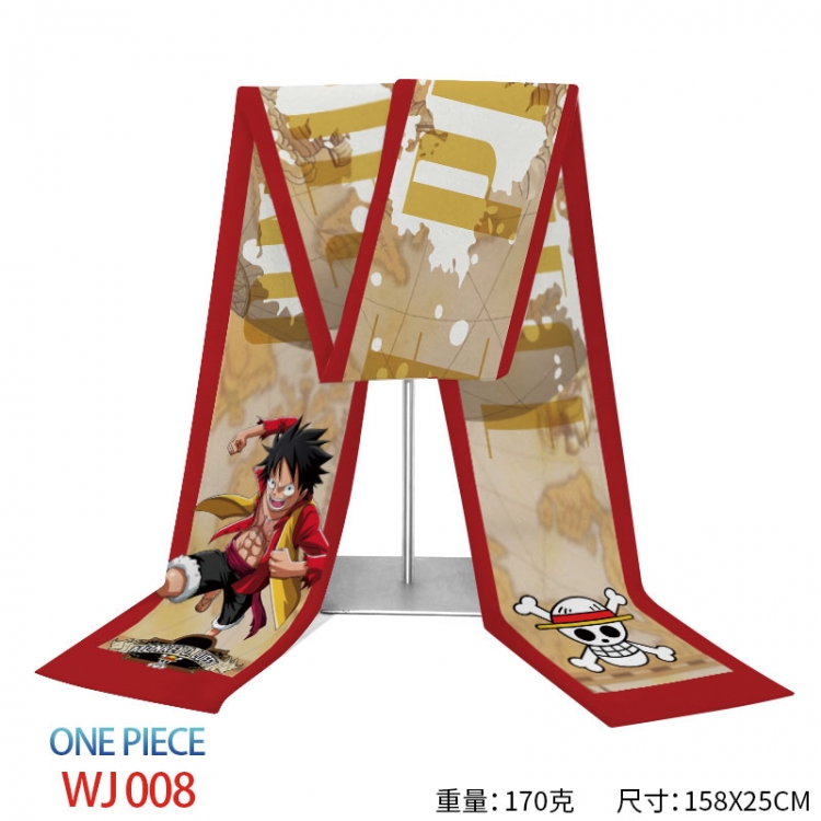 One Piece Anime full-color flannelette scarf 158x25cm  WJ-008-2