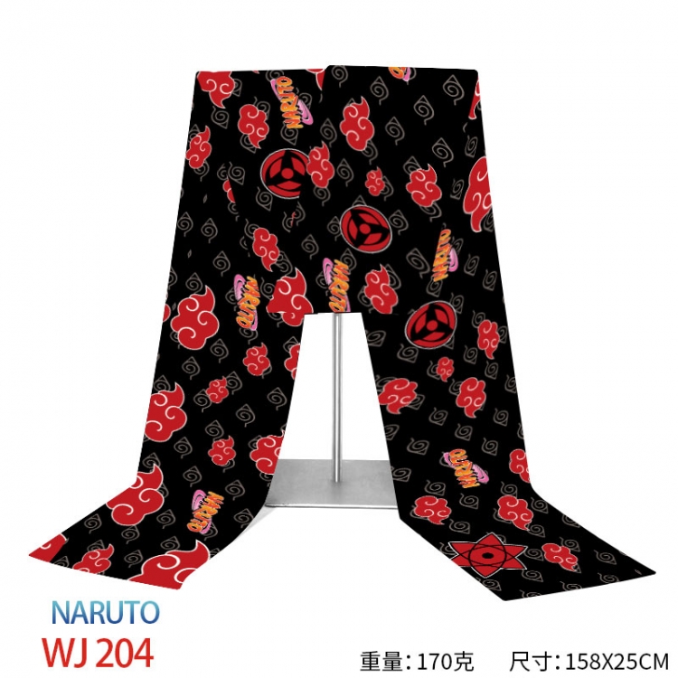 Naruto Anime full-color flannelette scarf 158x25cm  WJ-204