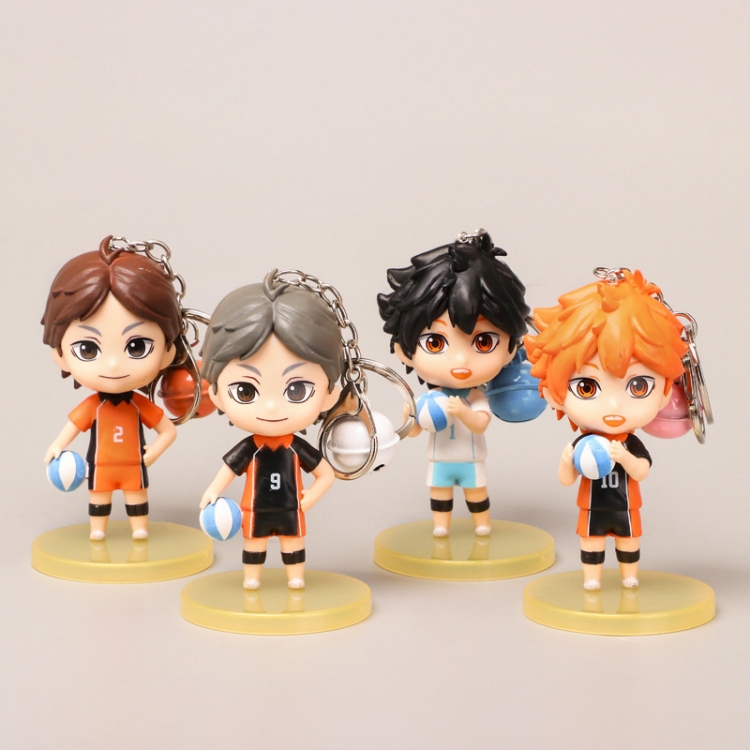 Haikyuu!! Bagged Figure Decoration Model  Bell keychain a set of 4