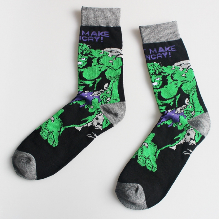 The Incredible Hulk Personality socks in the tube Couple socks price for 5 pcs