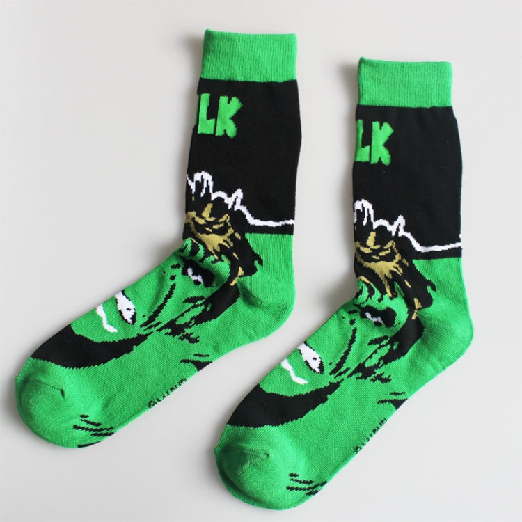 The Incredible Hulk  Personality socks in the tube Couple socks price for 5 pcs