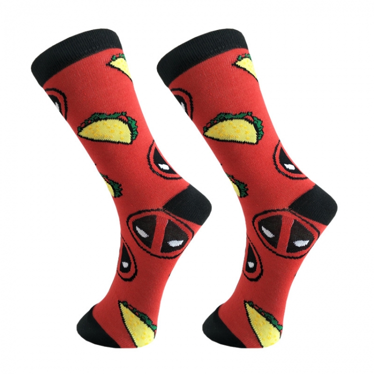 Deadpool Couple's Letter Medium Sneakers Fashion Socks price for 5 pcs