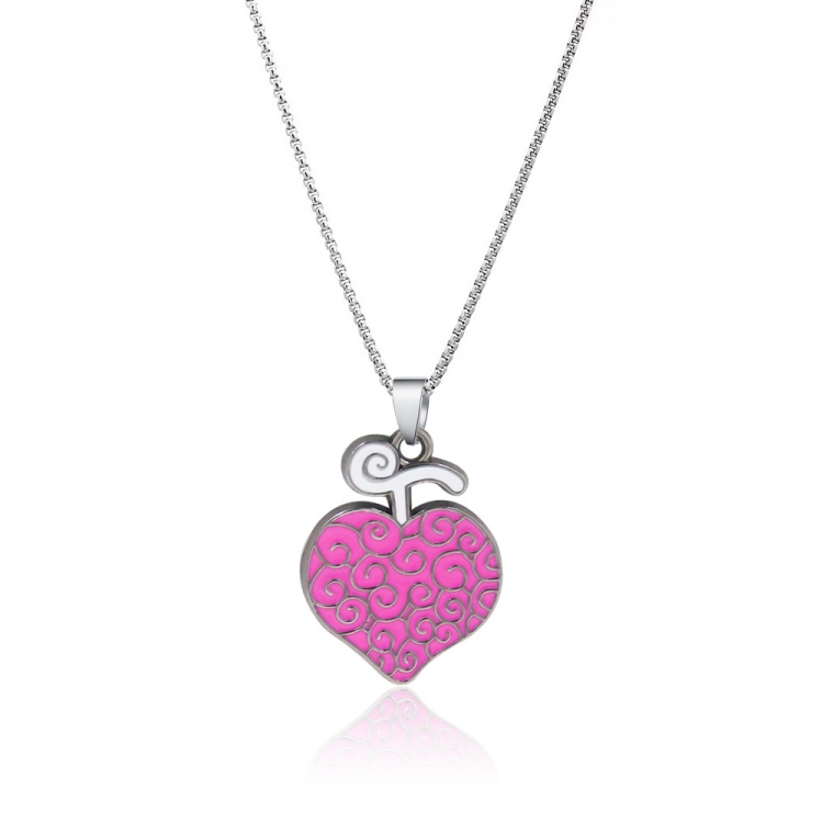 One Piece Rubber fruit metal necklace pendant OPP bag price for 5 pcs