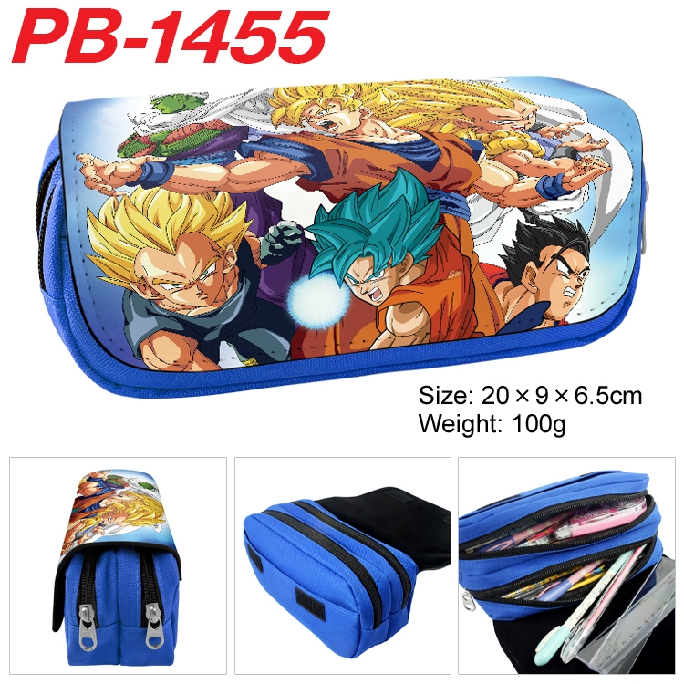 DRAGON BALL Cartoon double-layer zipper canvas stationery case pencil Bag 20×9×6.5cm PB-1455