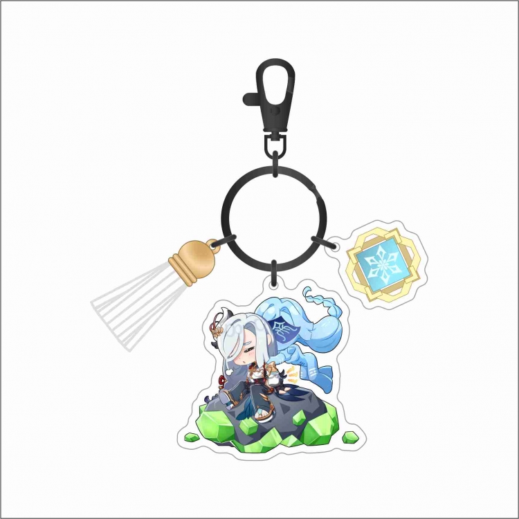 Genshin Impact 3-pendant double-layer acrylic key chain bag pendant decoration price for 5 pcs 