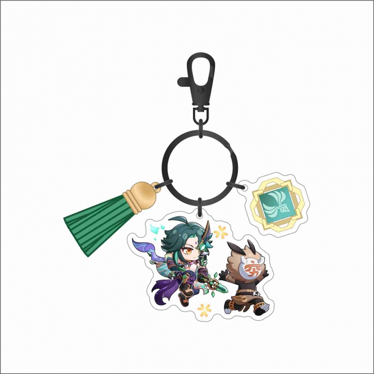 Genshin Impact 3-pendant double-layer acrylic key chain bag pendant decoration price for 5 pcs 