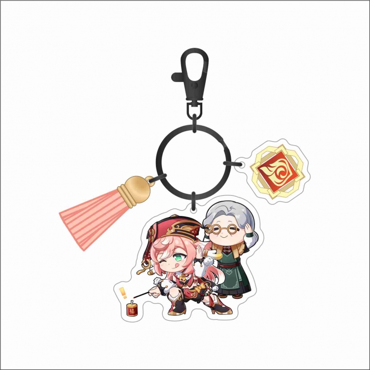 Genshin Impact 3-pendant double-layer acrylic key chain bag pendant decoration price for 5 pcs 