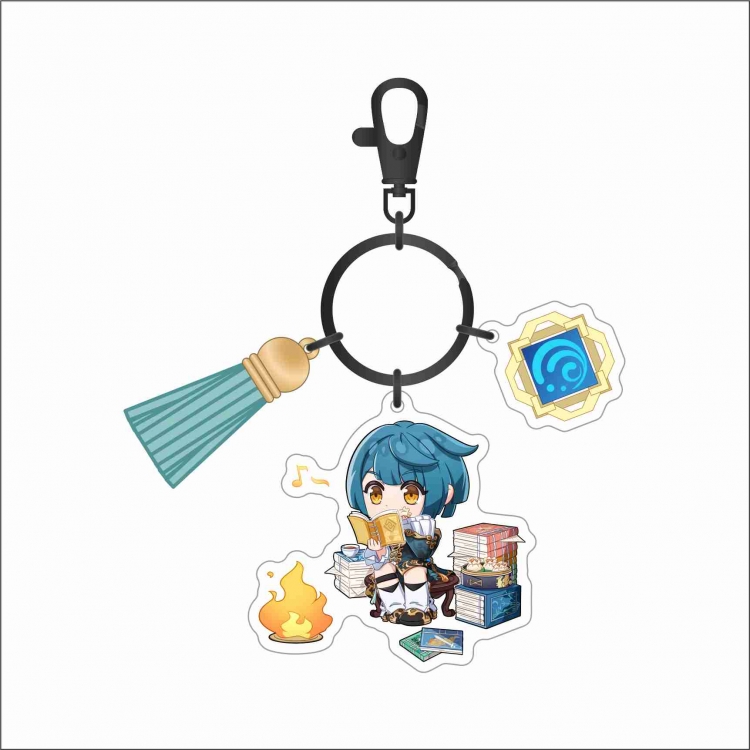 Genshin Impact 3-pendant double-layer acrylic key chain bag pendant decoration price for 5 pcs 
