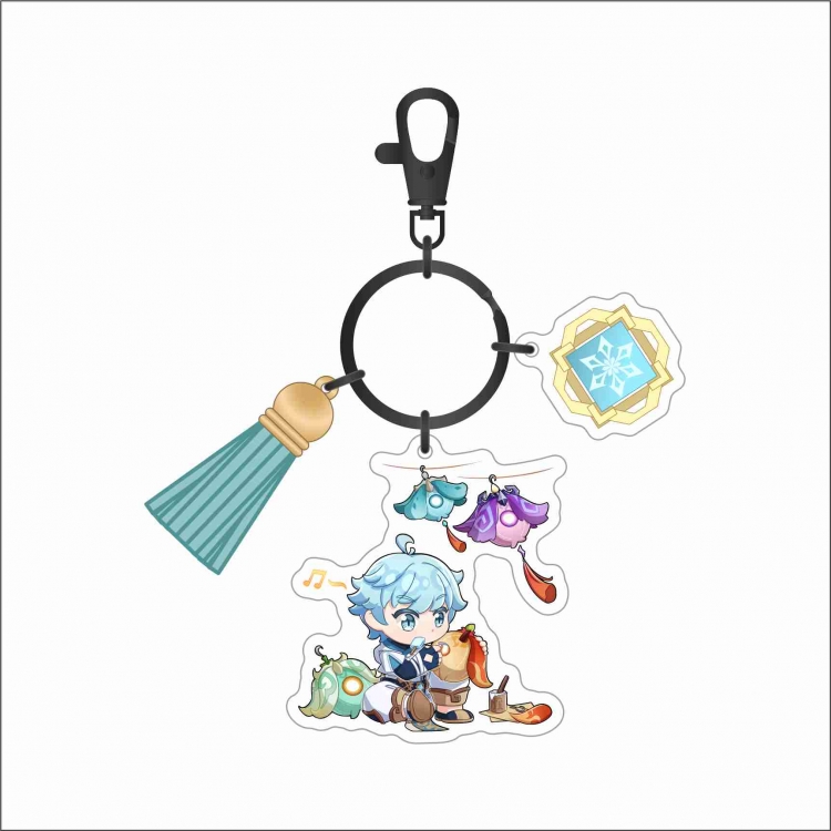 Genshin Impact 3-pendant double-layer acrylic key chain bag pendant decoration price for 5 pcs 