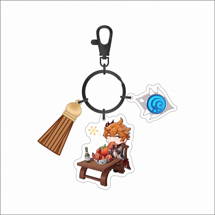 Genshin Impact 3-pendant double-layer acrylic key chain bag pendant decoration price for 5 pcs 