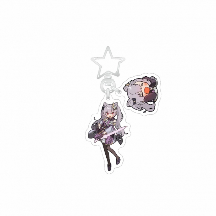 Genshin Impact Double layer Epoxy Keychain Bag Pendant Decoration Ornament price for 2 pcs