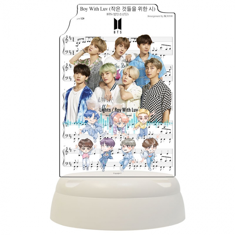 BTS Star Acrylic 3D night light Bluetooth speaker 124x124x193mm