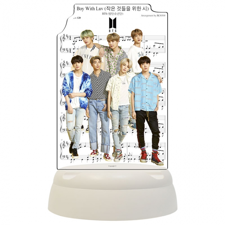 BTS Star Acrylic 3D night light Bluetooth speaker 124x124x193mm