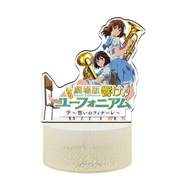 Hibike! Euphonium Acrylic Night Light 16 Color-changing USB Interface Box Set 19X7X4CM white base