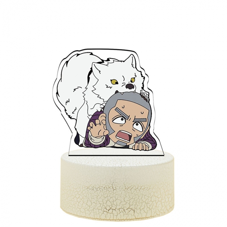 Golden Kamuy 3  Acrylic night light 16 kinds of color changing USB interface box 14X7X4CM white base