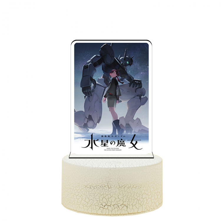 Gundam Acrylic night light 16 kinds of color changing USB interface box 14X7X4CM white base