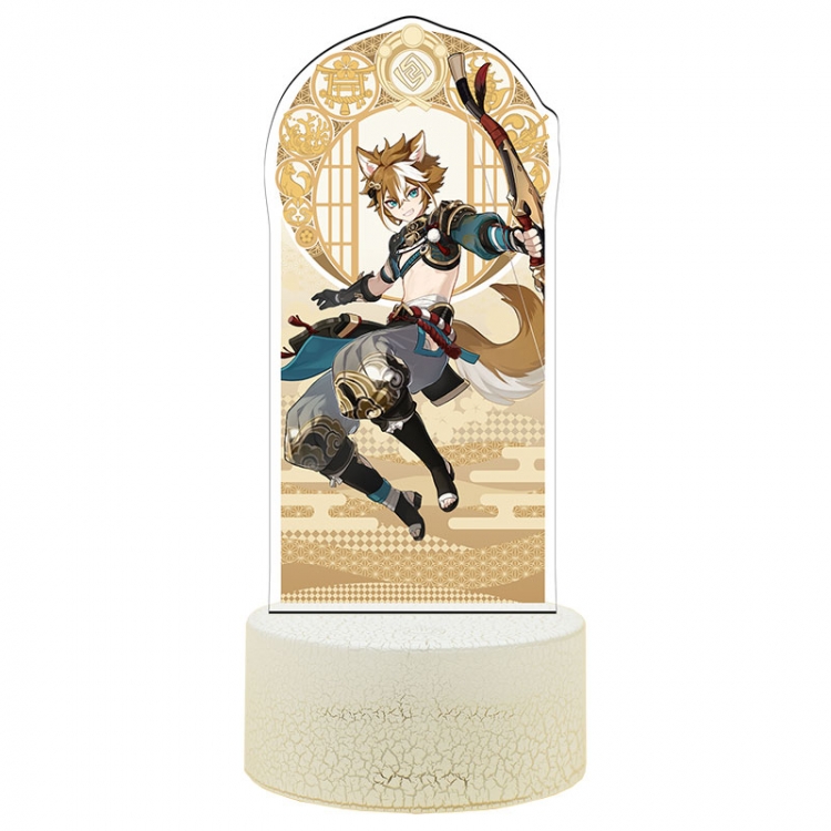 Genshin Impact Acrylic Night Light 16 Color-changing USB Interface Box Set 19X7X4CM white base