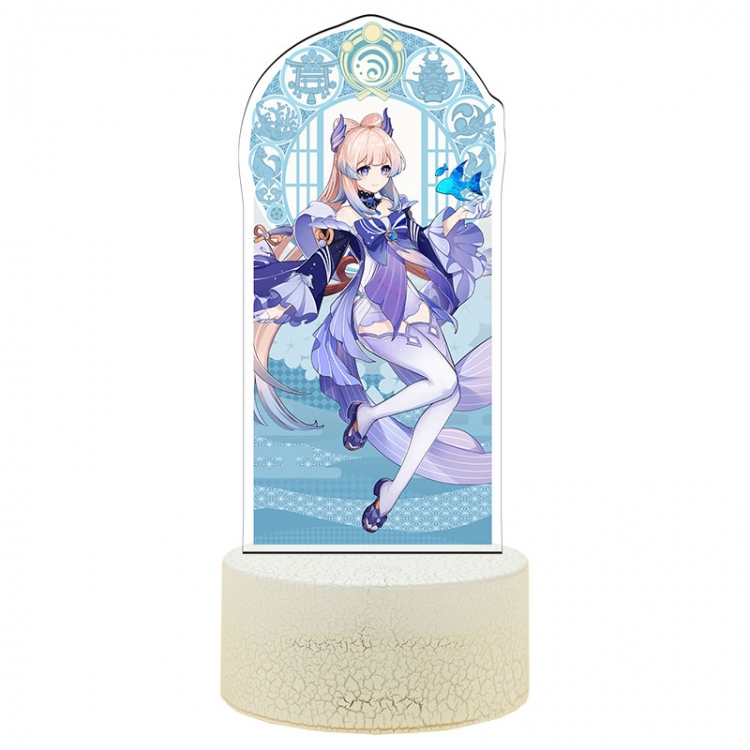 Genshin Impact Acrylic Night Light 16 Color-changing USB Interface Box Set 19X7X4CM white base