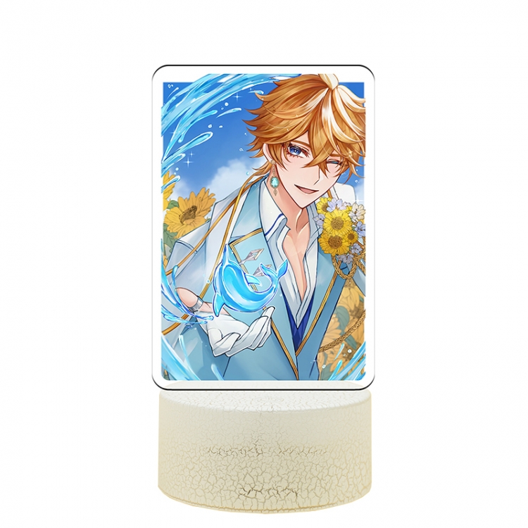 Genshin Impact Acrylic Night Light 16 Color-changing USB Interface Box Set 19X7X4CM white base