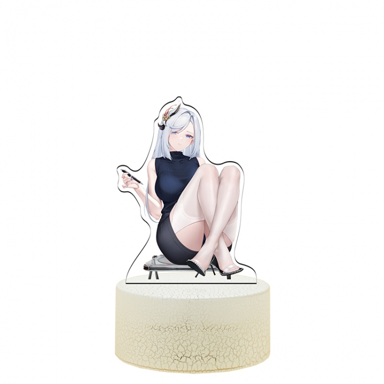 Genshin Impact Acrylic Night Light 16 Color-changing USB Interface Box Set 19X7X4CM white base