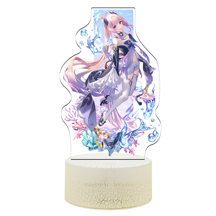 Genshin Impact Acrylic Night Light 16 Color-changing USB Interface Box Set 19X7X4CM white base