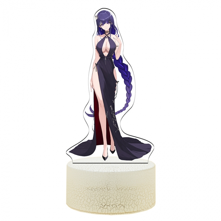 Genshin Impact Acrylic Night Light 16 Color-changing USB Interface Box Set 19X7X4CM white base
