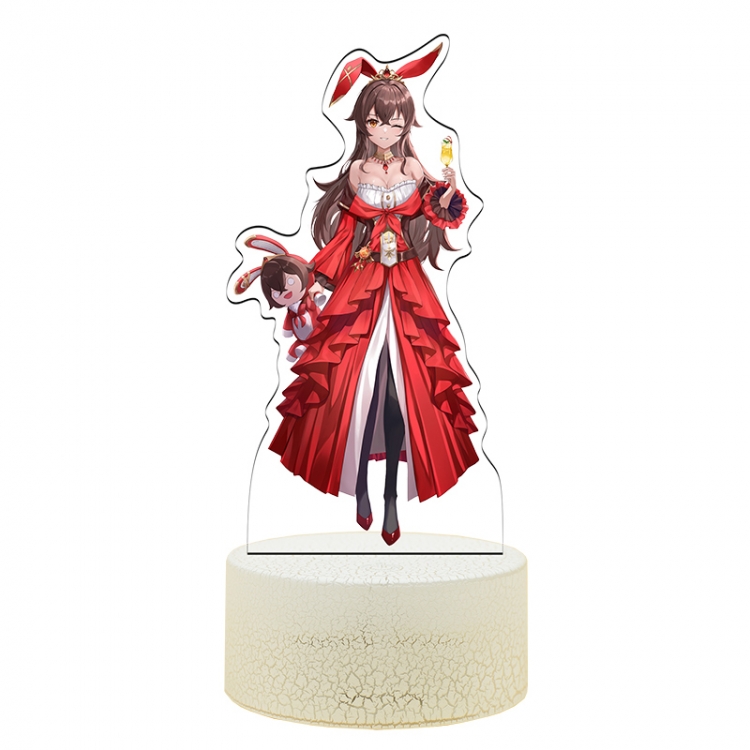 Genshin Impact Acrylic Night Light 16 Color-changing USB Interface Box Set 19X7X4CM white base