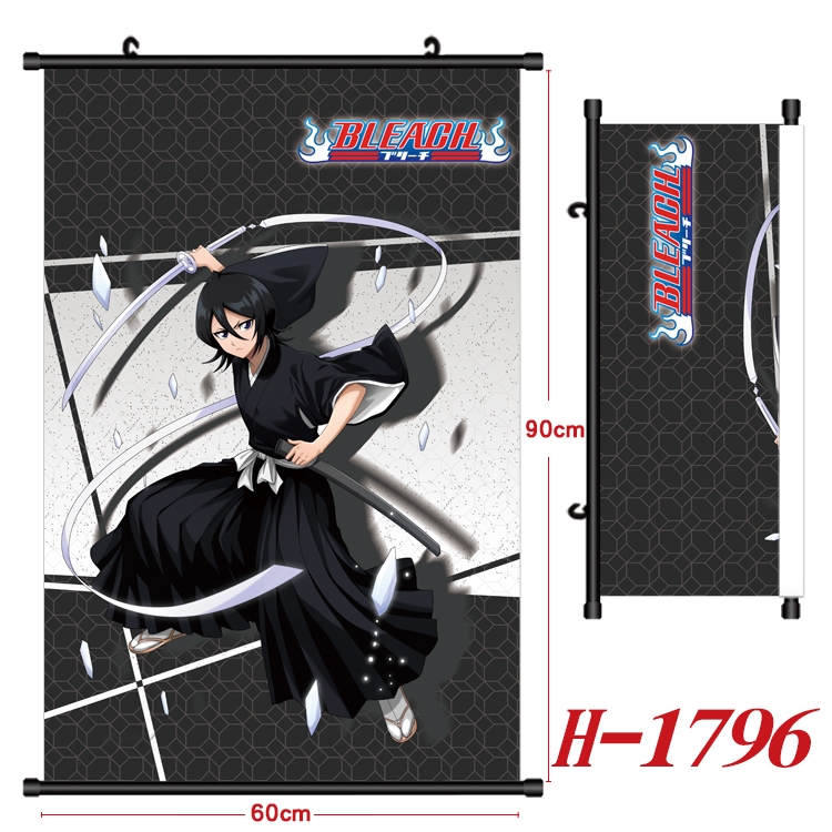 Bleach Anime Black Plastic Rod Canvas Painting Wall Scroll 60X90CM H-1796