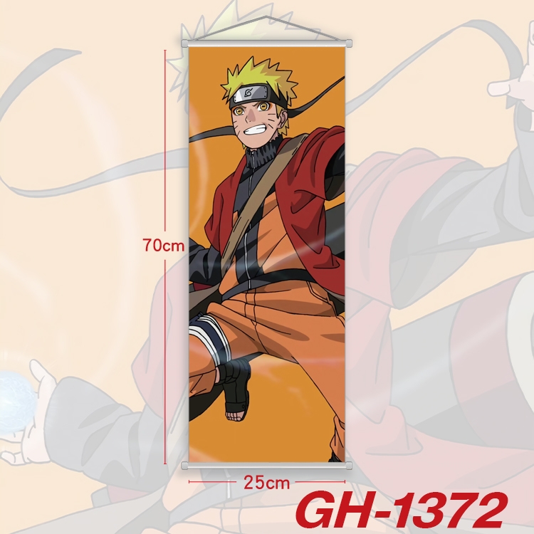 Naruto Plastic Rod Cloth Small Hanging Canvas Painting Wall Scroll 25x70cm price for 5 pcs  GH-1372A