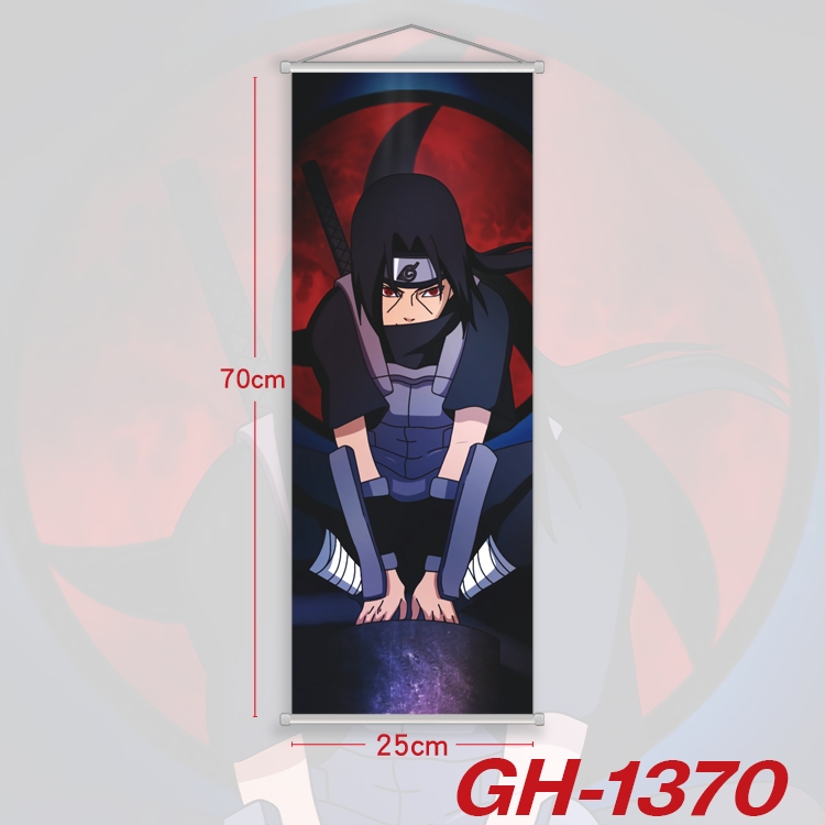 Naruto Plastic Rod Cloth Small Hanging Canvas Painting Wall Scroll 25x70cm price for 5 pcs GH-1370A