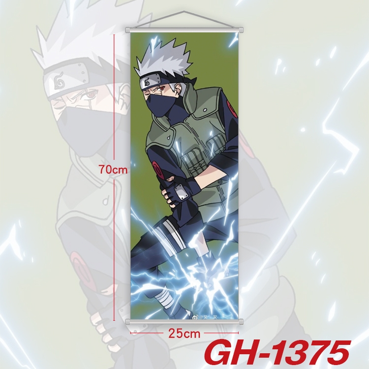 Naruto Plastic Rod Cloth Small Hanging Canvas Painting Wall Scroll 25x70cm price for 5 pcs GH-1375A