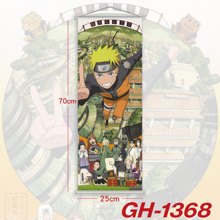 Naruto Plastic Rod Cloth Small Hanging Canvas Painting Wall Scroll 25x70cm price for 5 pcs GH-1368A
