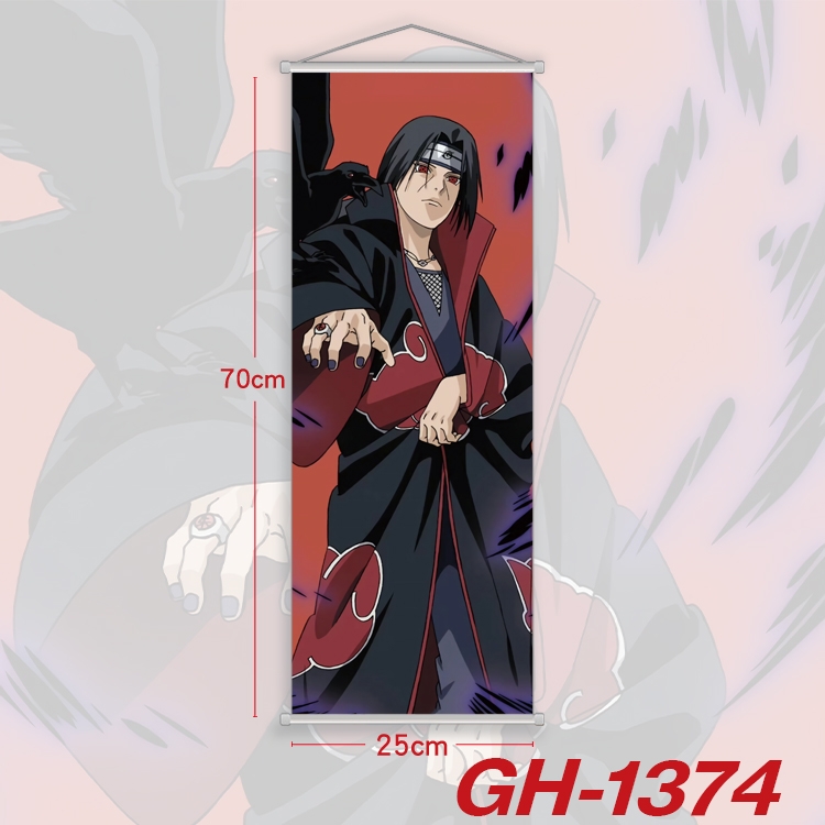 Naruto Plastic Rod Cloth Small Hanging Canvas Painting Wall Scroll 25x70cm price for 5 pcs GH-1374A