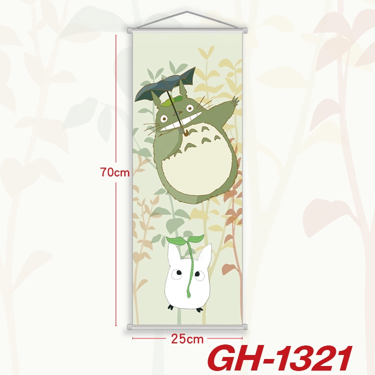 TOTORO Plastic Rod Cloth Small Hanging Canvas Painting Wall Scroll 25x70cm price for 5 pcs  GH-1321A
