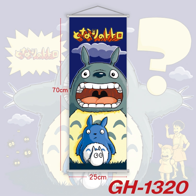TOTORO Plastic Rod Cloth Small Hanging Canvas Painting Wall Scroll 25x70cm price for 5 pcs GH-1320A
