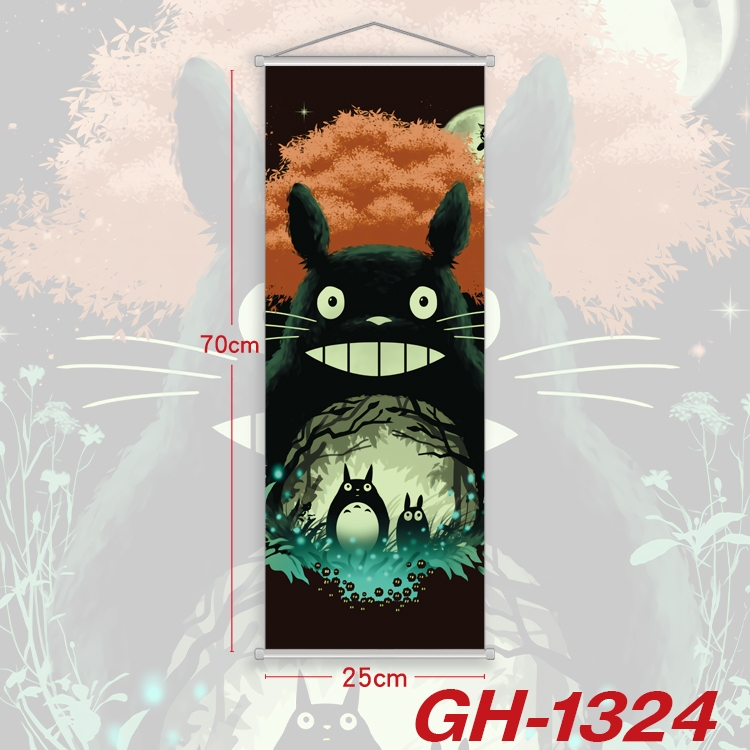 TOTORO Plastic Rod Cloth Small Hanging Canvas Painting Wall Scroll 25x70cm price for 5 pcs GH-1324A
