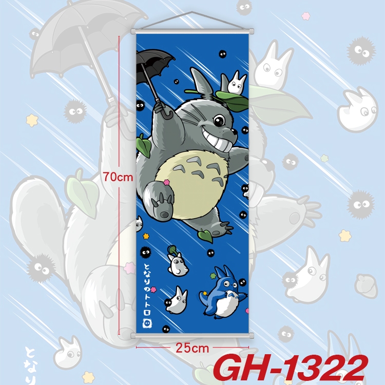 TOTORO Plastic Rod Cloth Small Hanging Canvas Painting Wall Scroll 25x70cm price for 5 pcs GH-1322A