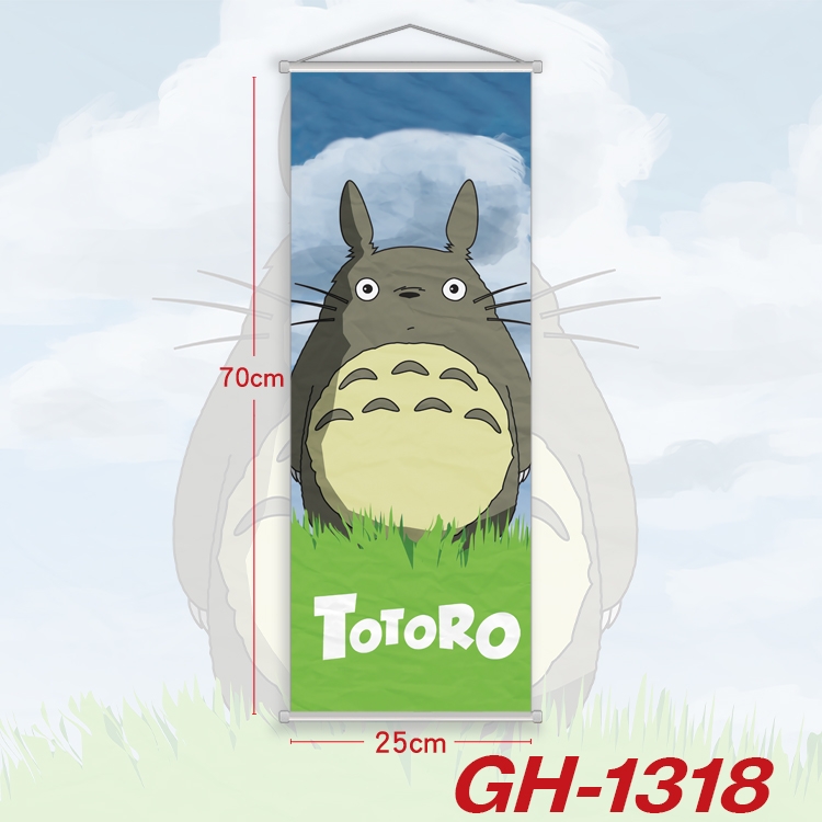 TOTORO Plastic Rod Cloth Small Hanging Canvas Painting Wall Scroll 25x70cm price for 5 pcs  GH-1318A