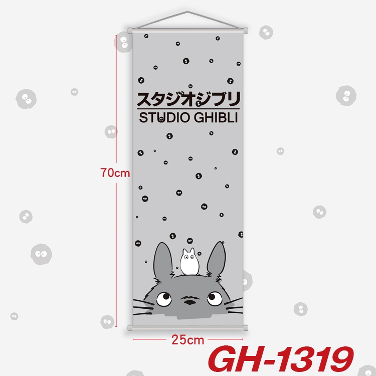 TOTORO Plastic Rod Cloth Small Hanging Canvas Painting Wall Scroll 25x70cm price for 5 pcs GH-1319A