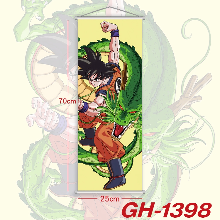 DRAGON BALL Plastic Rod Cloth Small Hanging Canvas Painting Wall Scroll 25x70cm price for 5 pcs GH-1398A