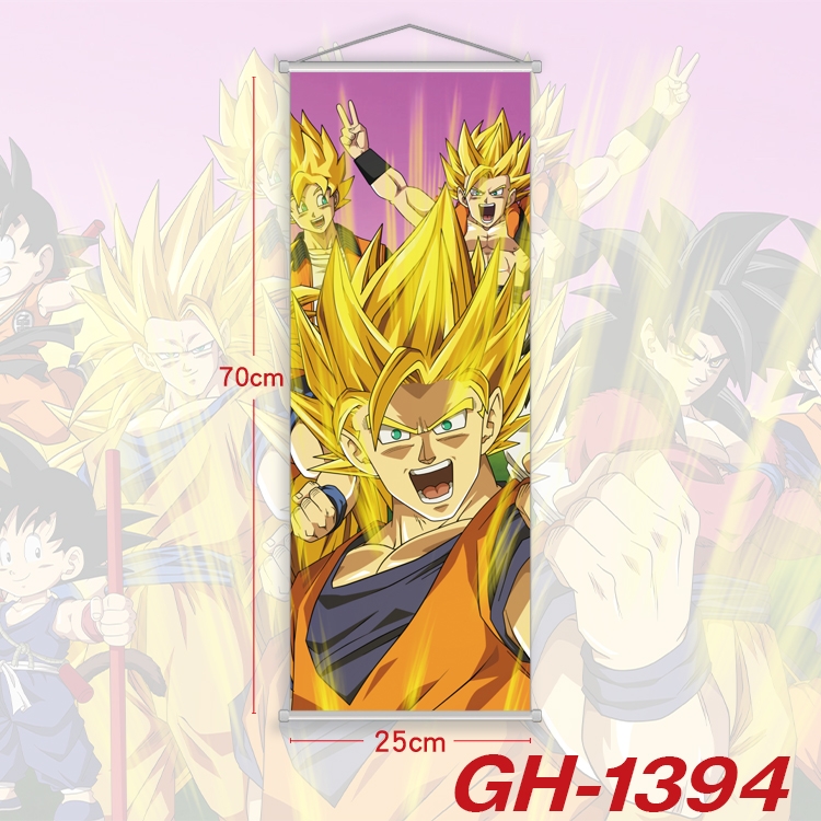 DRAGON BALL Plastic Rod Cloth Small Hanging Canvas Painting Wall Scroll 25x70cm price for 5 pcs GH-1394A