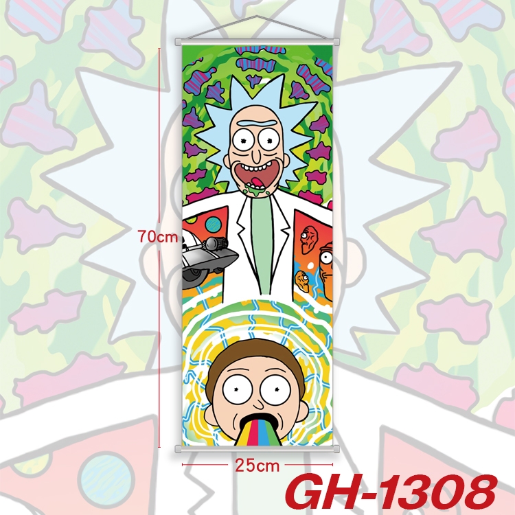 Rick and Morty Plastic Rod Cloth Small Hanging Canvas Painting Wall Scroll 25x70cm price for 5 pcs GH-1308A