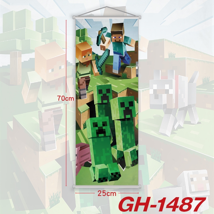 Minecraft Plastic Rod Cloth Small Hanging Canvas Painting Wall Scroll 25x70cm price for 5 pcs  GH-1487A