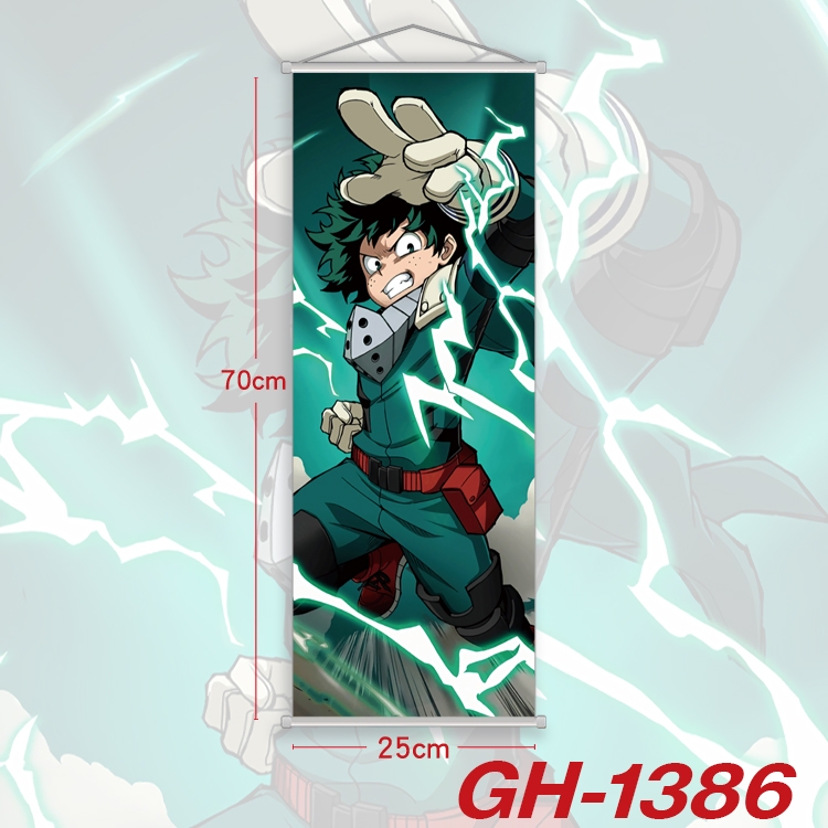 My Hero Academia Plastic Rod Cloth Small Hanging Canvas Painting Wall Scroll 25x70cm price for 5 pcs GH-1386A