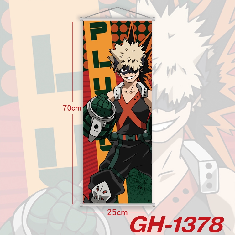 My Hero Academia Plastic Rod Cloth Small Hanging Canvas Painting Wall Scroll 25x70cm price for 5 pcs GH-1378A