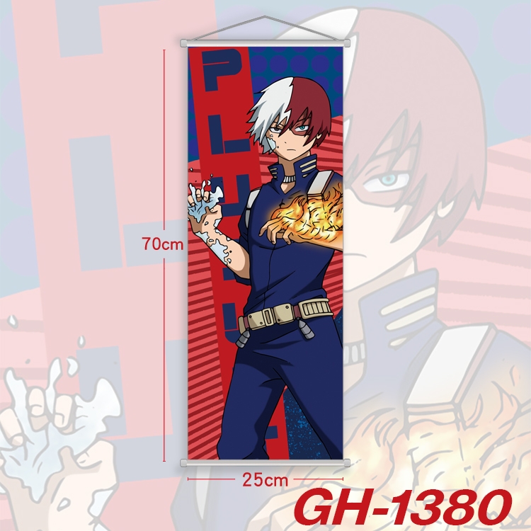 My Hero Academia Plastic Rod Cloth Small Hanging Canvas Painting Wall Scroll 25x70cm price for 5 pcs GH-1380A