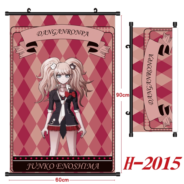 Dangan-Ronpa Anime Black Plastic Rod Canvas Painting Wall Scroll 60X90CM H-2015