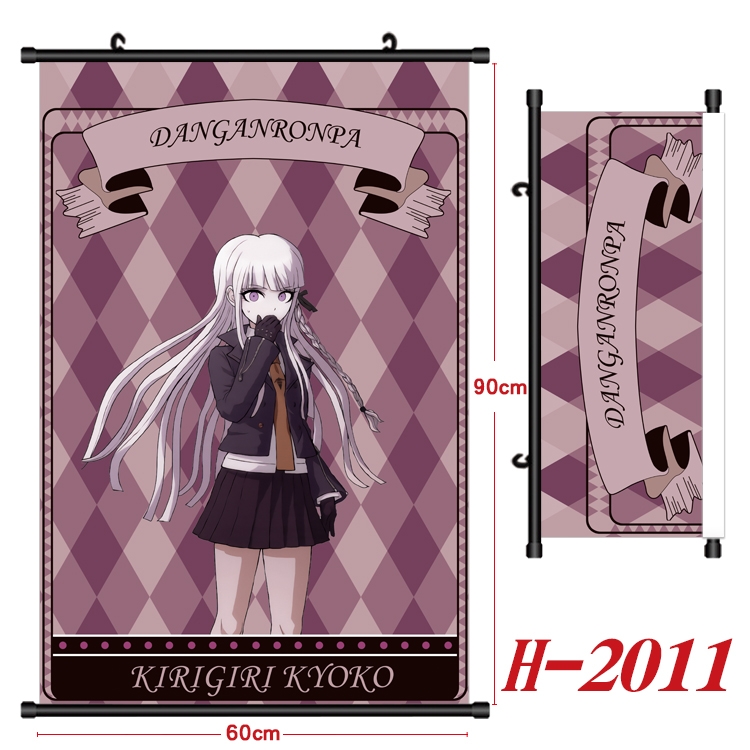 Dangan-Ronpa Anime Black Plastic Rod Canvas Painting Wall Scroll 60X90CM H-2011