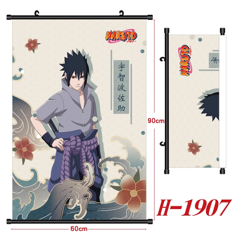 Naruto Anime Black Plastic Rod Canvas Painting Wall Scroll 60X90CM H-1907