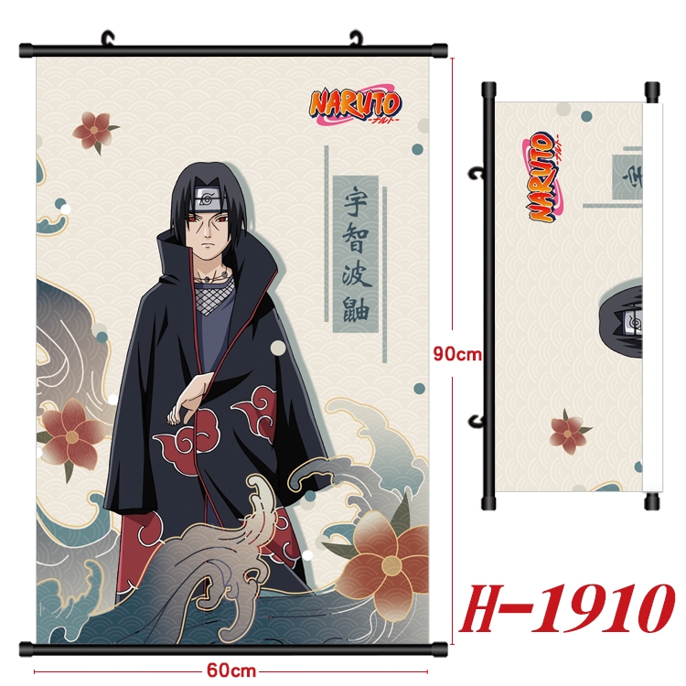 Naruto Anime Black Plastic Rod Canvas Painting Wall Scroll 60X90CM  H-1910